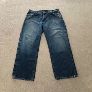 VTG Lucky Jeans USA Denim Men's Size 40 x 30 Wider Relaxed Leg Jckt Nike Slides